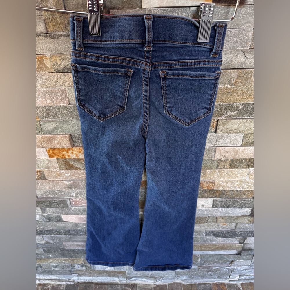Wonder Nation Blue Flare Jeans with Floral Embroidery - Picture 3 of 4